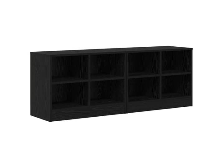 Bettschrank mit Ablage 2pcs Eiche schwarz 66x33x48cm Ingenieurholz, modernes Design, verdeckte Staufächer, leichte Reinigung, Eiche schwarz