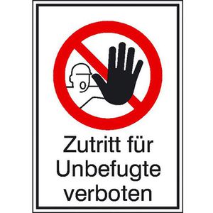 Abtec Hinweisschild Aluminium, 29,7 x 21 cm, Verbotszeichen, Zutritt verboten
