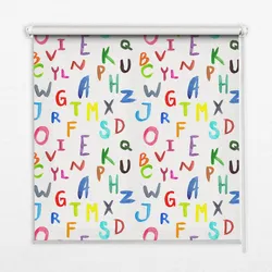 INNENROLLO - Fensterrollo - Rollo - 120x140 cm - Bunte Buchstaben