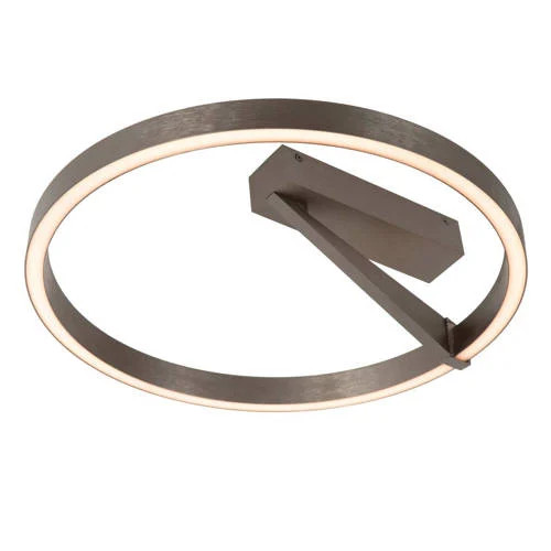 Lucide Applause LED Plafonnière - Aluminium - Dimbare CCT - Met Afstandsbediening - Grijs - Ø 40 cm