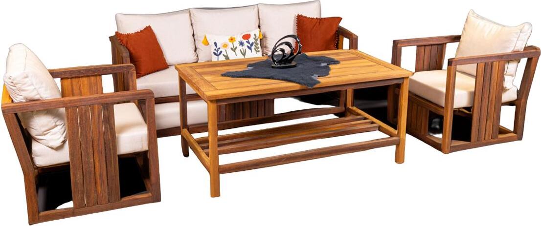 Gartenmöbel Sitzgruppe Sofa Couchtisch Sessel Wasserresistent Beige