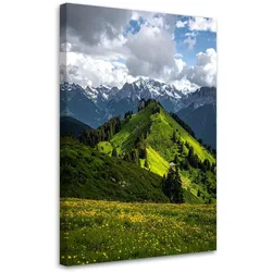 LEINWANDBILD Landschaft Blick Berge Wald Natur 40x60cm