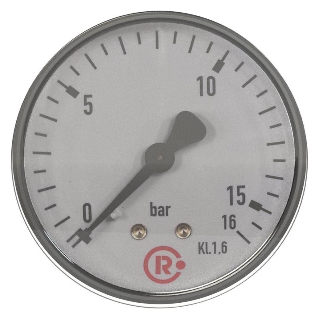 Riegler 101752 Standardmanometer, rückseitig zentrisch, G 1/4, 0 - 4 bar, Ø 63 (4047322034760)