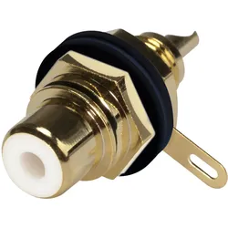 HICON Cinch (RCA), 2-pol , Metall-, Löttechnik-Einbaubuchse, Gewinde