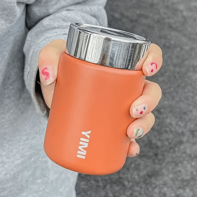 Uplift Curations Mini 316 Stainless Steel Thermos Mug Portable Pocket Vacuum Flask For Coffee & Tea orange