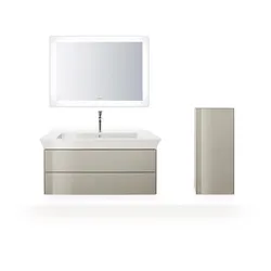 Duravit White Tulip Halbhochschrank, Breite 400 x Tiefe 240mm, eine Tür Anschlag rechts Tip-on Öffnung, WT1322RH3H3, Farbe: Taupe Hochglanz