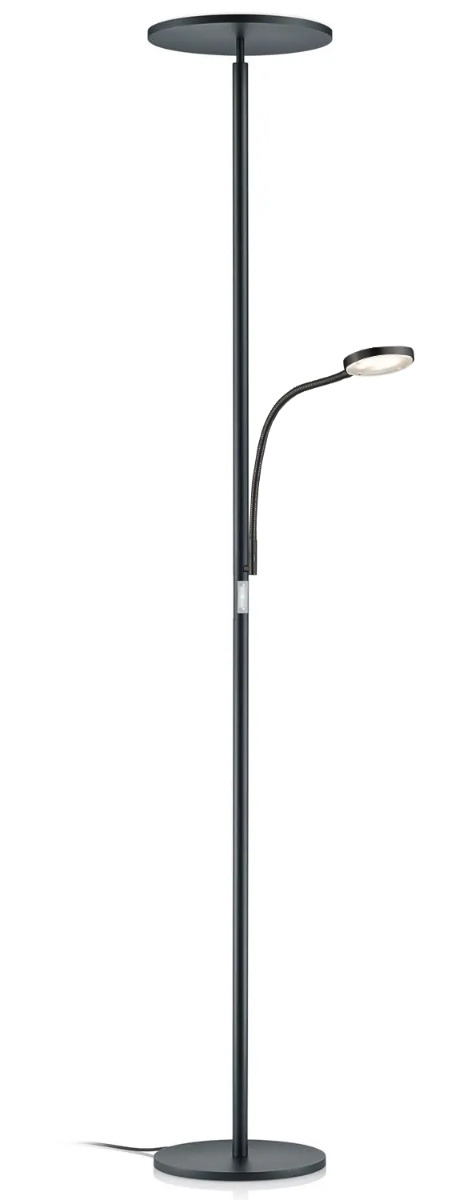 GKS Knapstein LED-Deckenfluter AURA (mit Lesearm und Gestensensor) schwarz 41.974.07 4250035825444