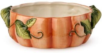 "Certified International Harvest Fields 3-D Pumpkin Shallow Serving - 10.00""L x 7.00""W x 3.25""H"