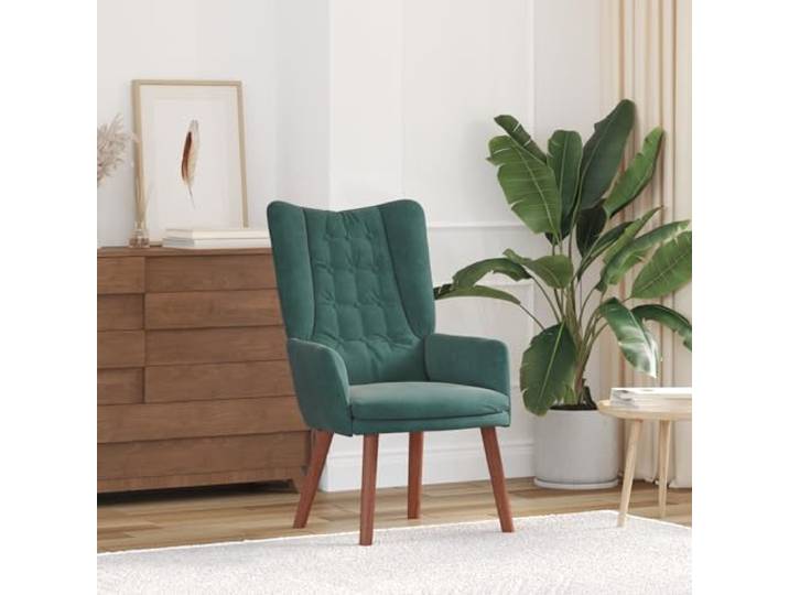 HEFZGDB Relaxsessel Dunkelgrün Samt Moderner Komfortsessel mit Ergonomie und Abnehmbarem Bezug für Wohnzimmer und Büro