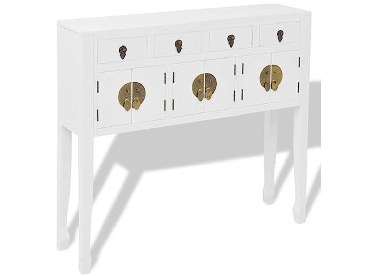 vidaXL Dressoir Chinese stijl massief hout wit