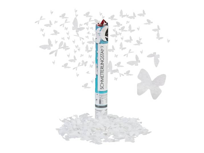 Relaxdays 5 x Party Popper 40 cm Schmetterling