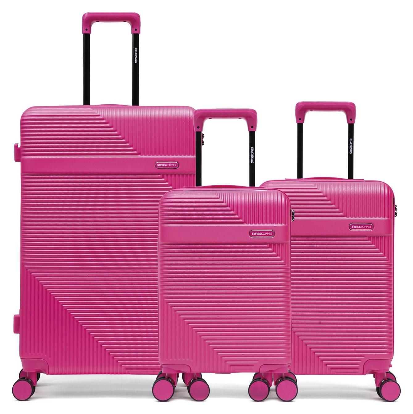3er-Set Hartschalenkoffer in Großformat, Kabinengröße und XS-Kabinengröße von WOHLEN