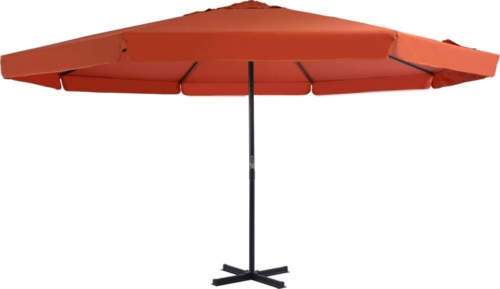The Living Store Sonnenschirm Aluminium-Mast 500 cm Terrakotta-Rot