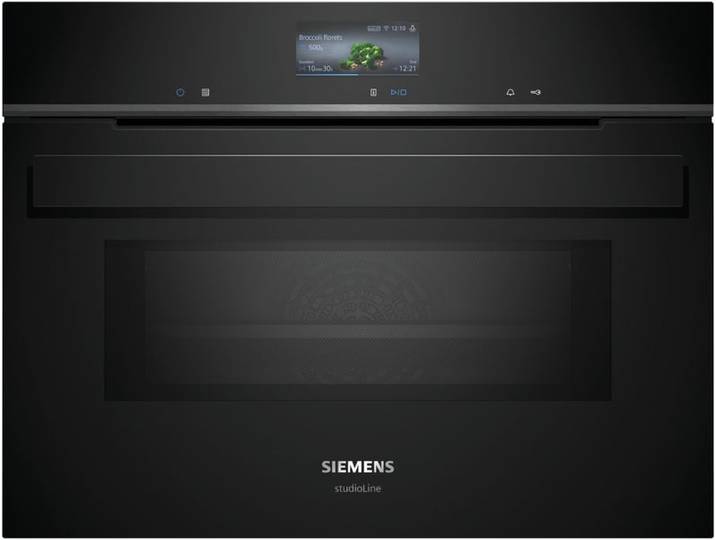 Siemens iQ700, Einbau-Kompaktbackofen mit Mikrowellenfunktion, 60 x 45 cm, Schwarz, CM976GMB1, ID CM976GMB1