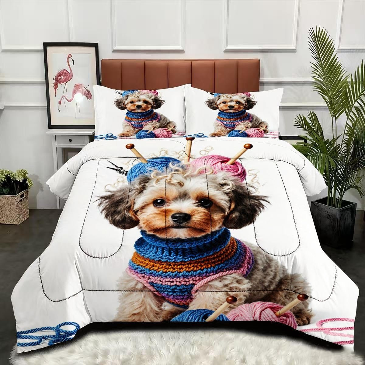 Ultra zachte pluche dekbedset met dierenprint in het bruin - 240 x 220 cm