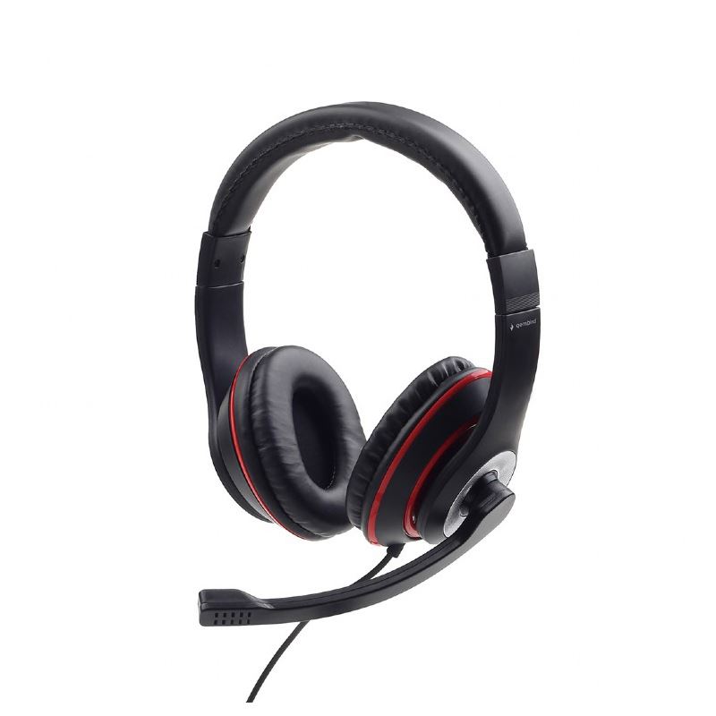 Gembird MHS-03-BKRD Kopfhörer & Headset Kabelgebunden Kopfband Gaming Schwarz, Rot