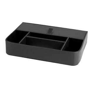 Pavo Schreibtisch-Organizer 8002474, Premium, Leder, 5 Fächer, schwarz