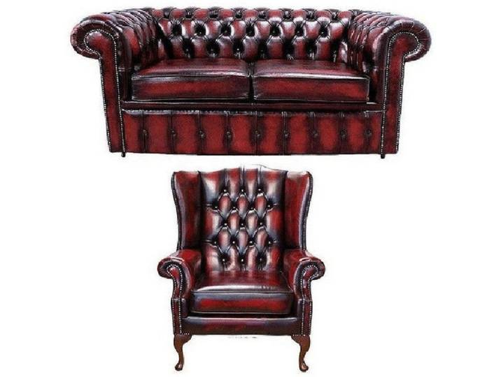 Xlmoebel Chesterfield-Sofa Chesterfield-Sofagarnitur mit Ohrensessel in edlem Design, Chesterfield-Sofagarnitur, Hergestellt in Europa