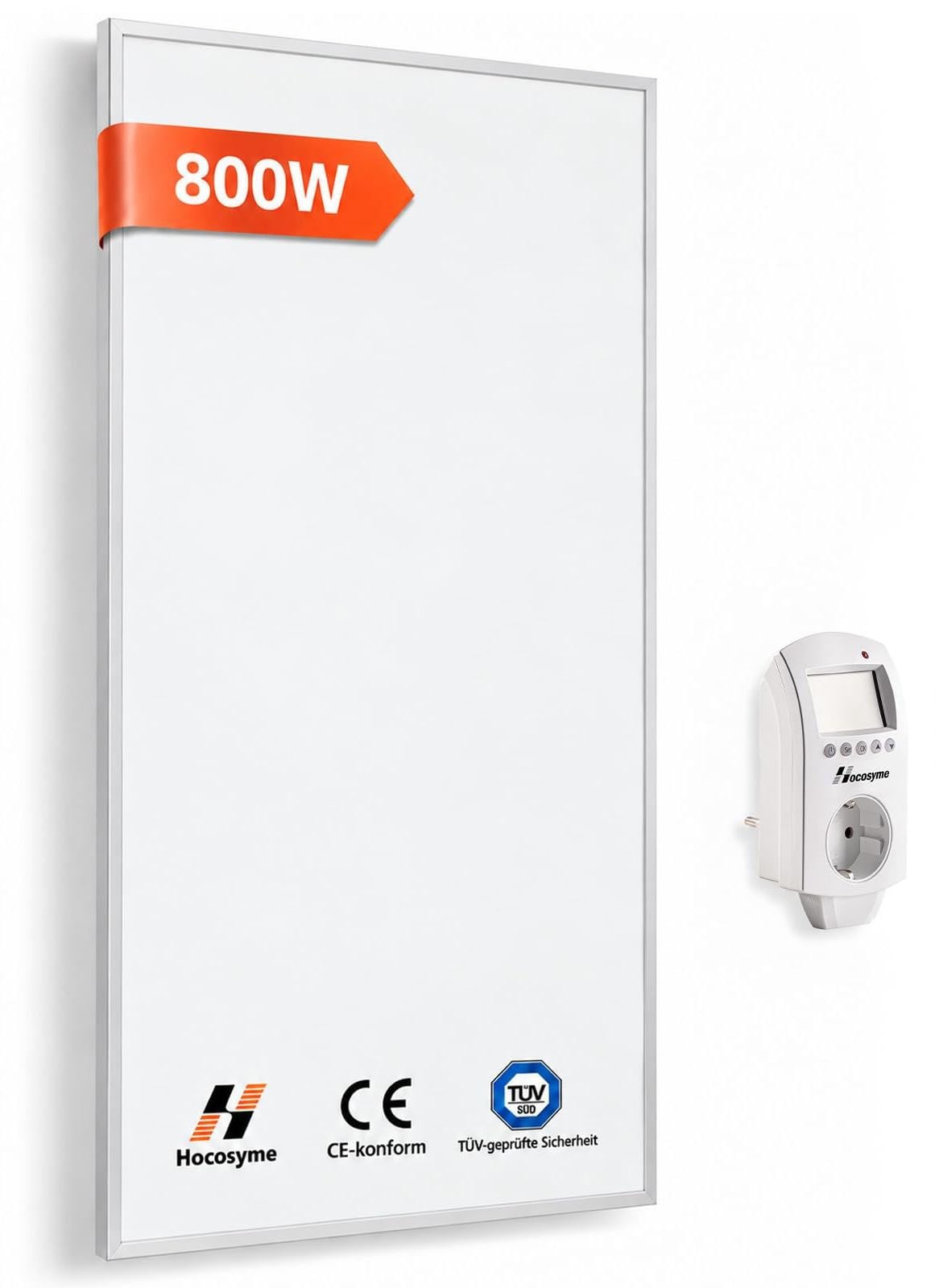 Selius Infraroodpaneel met Digitale Thermostaat - 800 Watt - Wit Aluminium