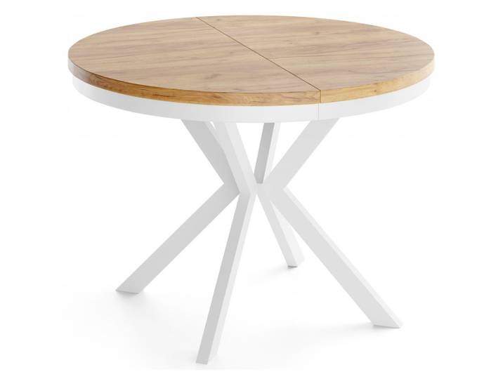 ESSTISCH Cloud runder ausziehbarer, Craft Eiche 90-170/90/76 cm