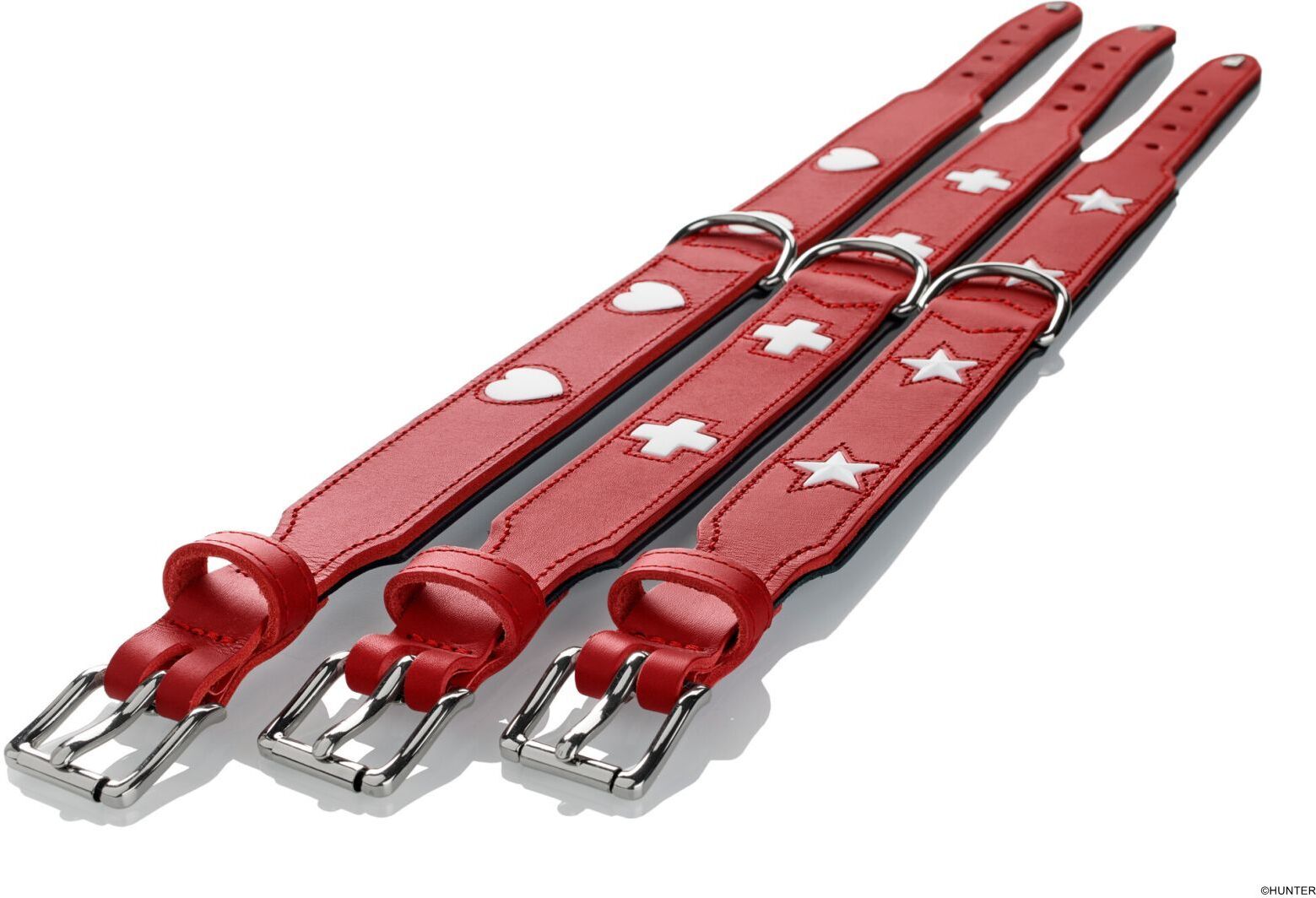 DOG SPORT HUNTER Halsband Love XL (80), rot/schwarz