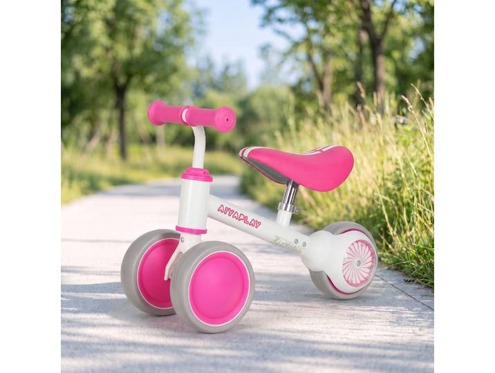 AIYAPLAY Draisienne Bébé 1-2 Ans 3 Roues EVA Rose 51x22x36cm