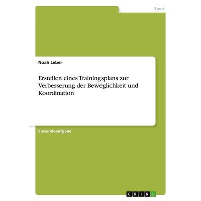 Erstellen eines Trainingsplans zur Verbesserung der Beweglichkeit und Koordination, Taschenbuch von Noah Leber, GRIN, 978-3-346-12623-8