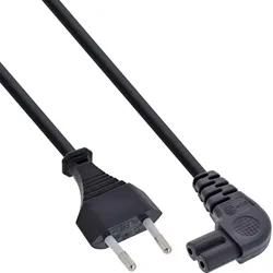 InLine Netzkabel, Netzstecker auf Euro 8 C7 Stecker, gewinkelt, 3,0m