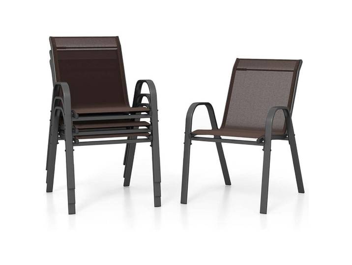 GARTENSTÜHLE Braun(4-teilig)