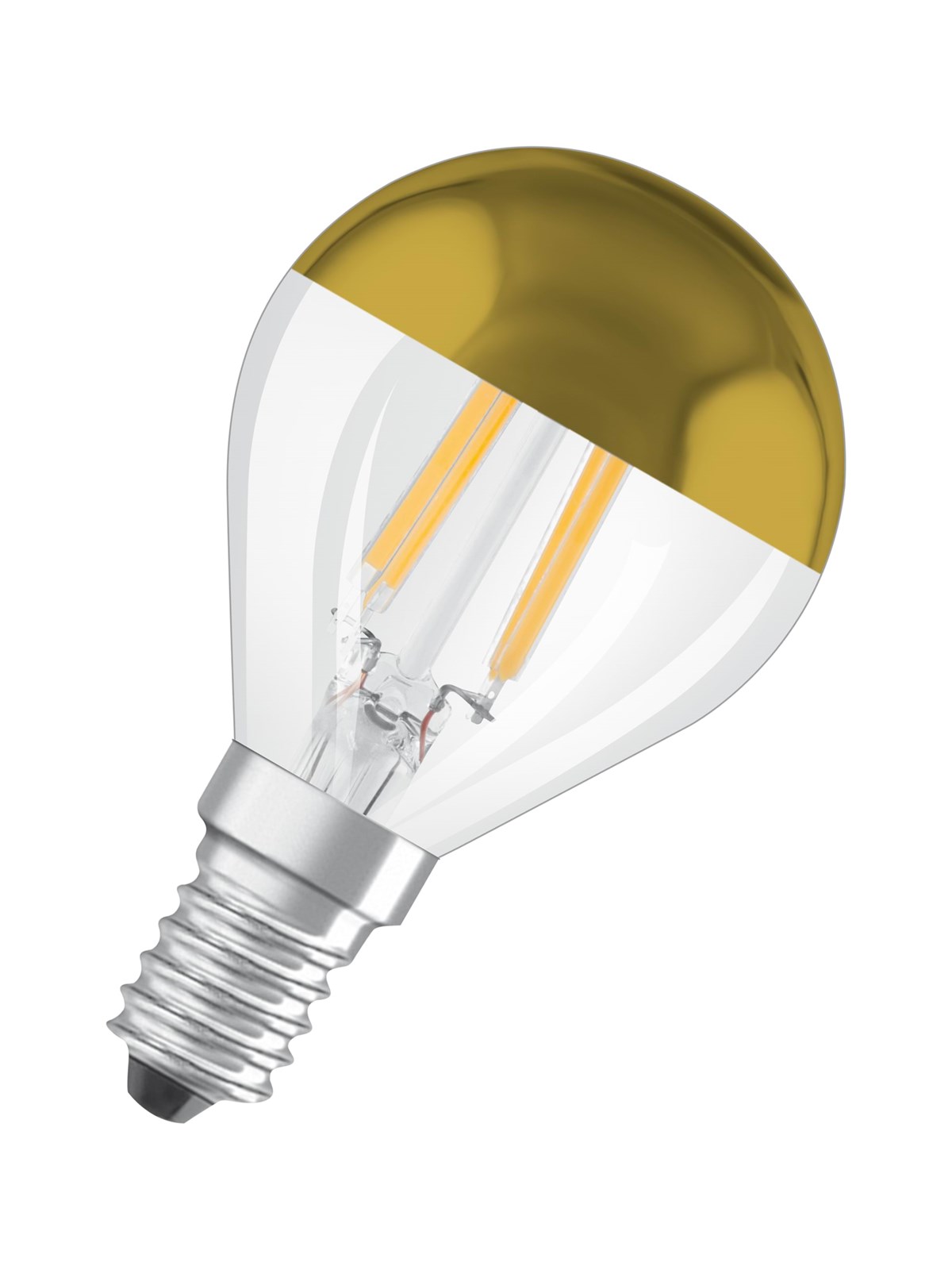 Osram LED-Lampe Mini-ball 4W/827 (37W) filament clear mirror gold E14