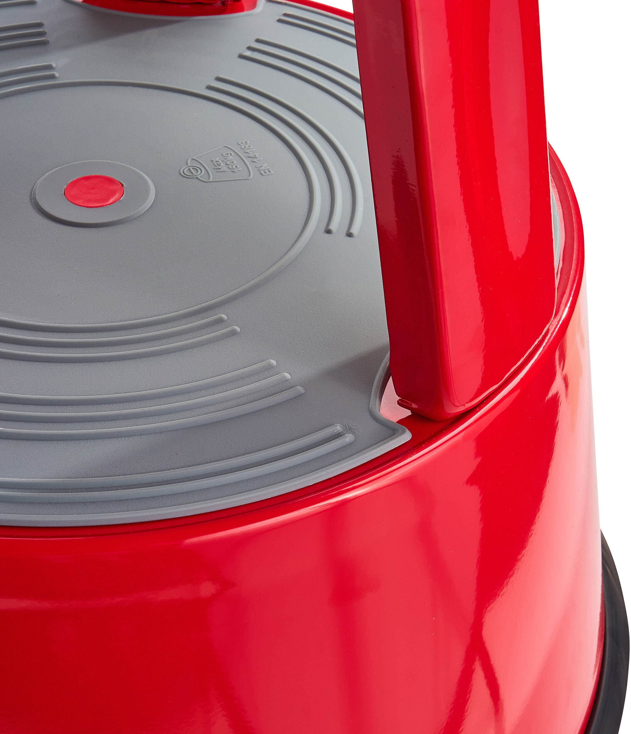 SPRINTIS Tabouret roulant, en métal, 2 marches rouge, acier