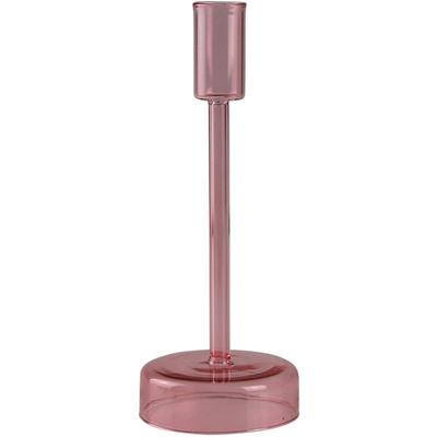 Kerzenständer AM DESIGN "aus roséfarbenem Glas", rosa (rosé), B:8cm H:25cm, Glas, Kerzenhalter, zeitlos und vielseitig einsetzbar