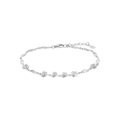 Armband AMOR "Classiv Silver", silber (silberfarben, kristallweiß, kristallweiß), Armbänder, Damen, Silber 925 (Sterlingsilber), Armband, mit Zirkonia (synth.)
