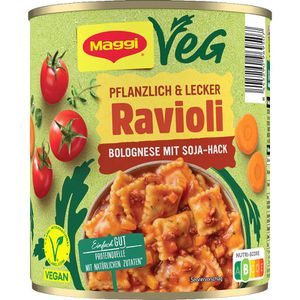 Maggi Fertiggericht Ravioli Bolognese Vegan, mit Soja-Hack, 800g