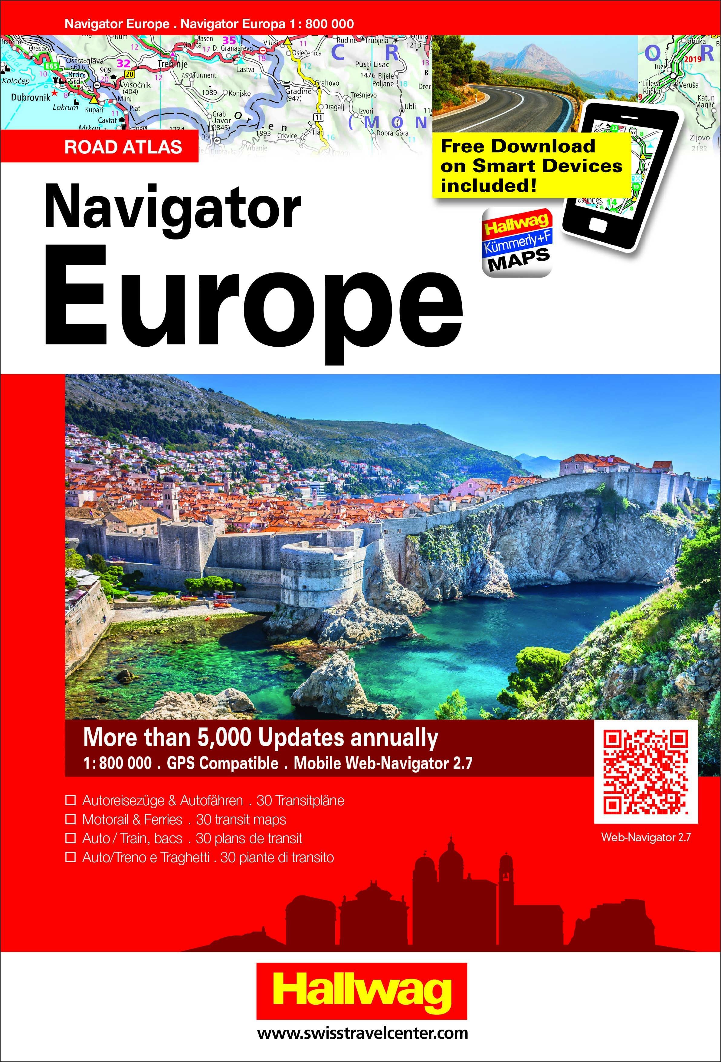 Atlas routier - Europe + web-navigator 2.7   Hallwag