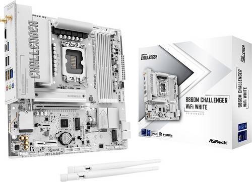 ASRock ASRock B860M Challenger WiFi White 1851 Mainboard Sockel (PC) Intel LGA 1851 Formfaktor (Details) Micro-ATX Mainboard-Chipsatz Intel B860