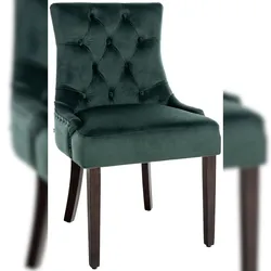 Proregal CHEFGASTRO Esszimmerstuhl RIO DE JANEIRO Samt antik HxBxT 92x55x58cm Samt Dunkelgrün Küchenstuhl