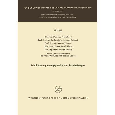 Die Sinterung zwangsgekrümelter Erzmischungen, Taschenbuch von Manfred Kempkes,Hermann Schenck,Werner Wenzel,Franz-Rudolf Block,Hans Jochen Lorenz, VS