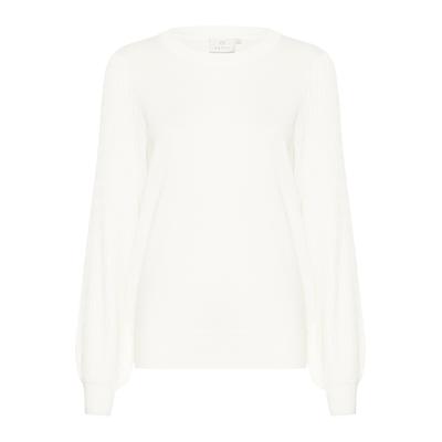Strickpullover KAFFE "Damen Strickpullover KAnanna", Damen, Gr. XL, weiß (chalk), Obermaterial: 80% Viskose CV. 20% Nylon NY., Pullover Strickpullover