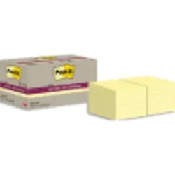 Post-it Haftnotiz Super Sticky Recycling Notes 47,6x47,6mm 70 Blatt gelb VE=12 Blöcke