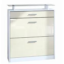 SCHUHSCHRANK Loret Front in Creme Hochglanz