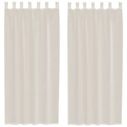 vidaXL Voile Vorhänge mit Lasche 2 Stk. Creme
