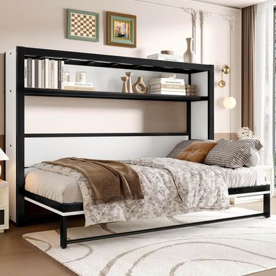 GDFStudio - Karen Murphy Wall Bed with Storage Shelf - Space-Saving Foldable Design