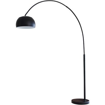 SALESFEVER Bogenlampe "Tinus", schwarz, 1, Ø 33cm H: 195cm, 1 Stk., Leuchten, mit Dimmschalter, echter Marmorfuß, Bogenlampe