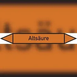 Rohrleitungskennzeichen Altsäure - 270x37 mm Folie selbstklebend