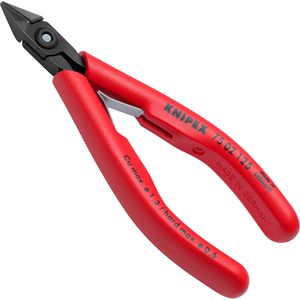 Knipex Seitenschneider 75 02 125, Elektronik, 125 mm, brüniert, Kunststoffgriffe, Öffnungsfeder