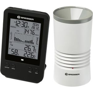 Bresser Regenmesser 7002530 Profi, aus Kunststoff, LC-Display, Reichweite bis 150m über Funk, digital