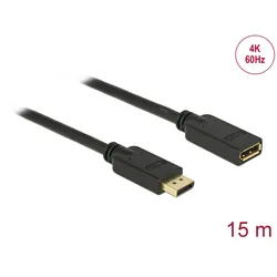 DELOCK Displayport Kabel 1.2 St > Bu 4K 60Hz 15.00m schwarz