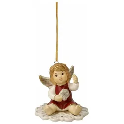 Goebel, Weihnachtsdeko, Engel Auf dem Weg zur Erde, Steingut, Bordeaux, 6 cm, 41700291