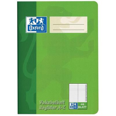 OXFORD Vokabelheft mit Register A5, 48 Blatt, mit Register A-Z, 90 g/m²